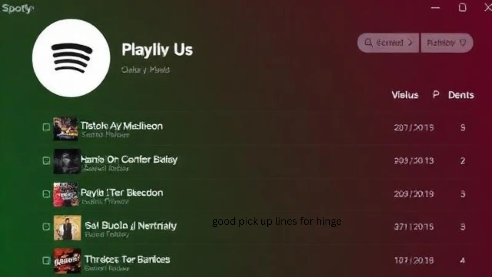 spotify playlist pick up line